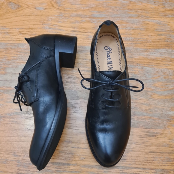 Classic black leather lace-up business office shoes size 38 - Picture 2 of 9